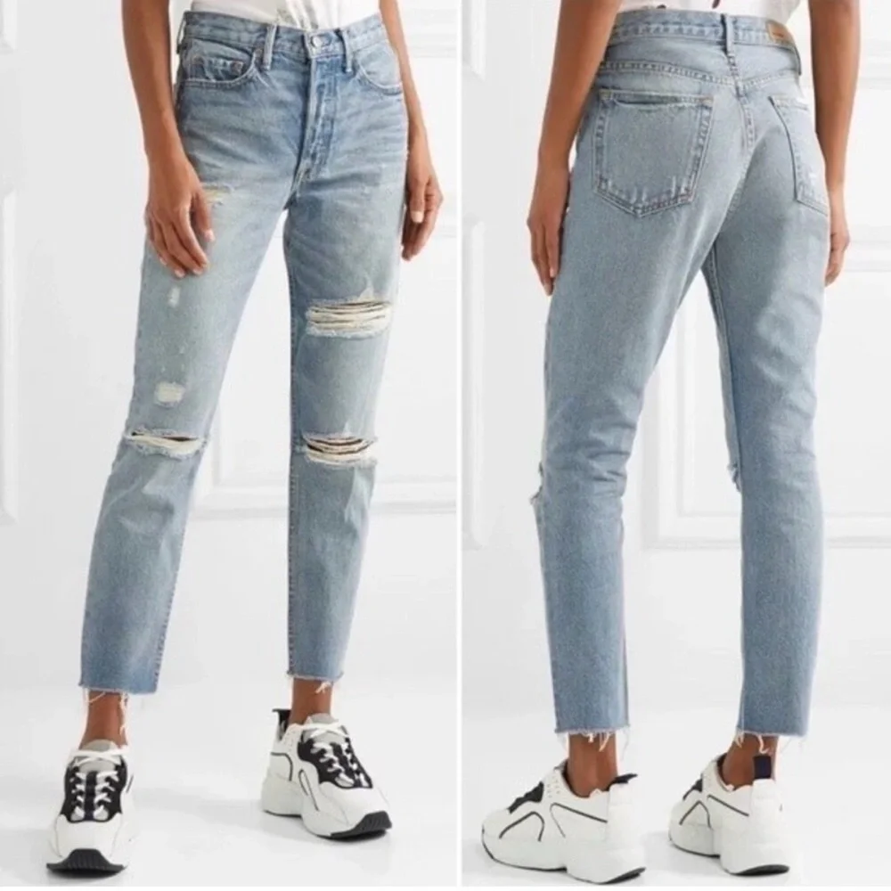 Grlfrnd Karolina Distressed High Rise Jeans in A Liitle More Love Wash 32 NWT - Picture 2 of 11